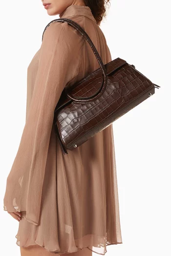 حقيبة كتف مود جلد بنقشة جلد الأفعى