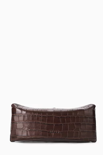 Eve Clutch Bag in Croc-embossed Leather