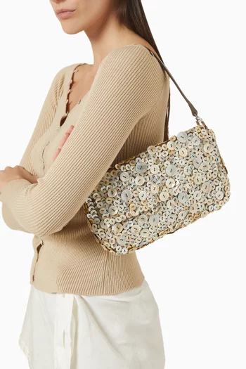 Tommy Convertible Beaded Shoulder Bag