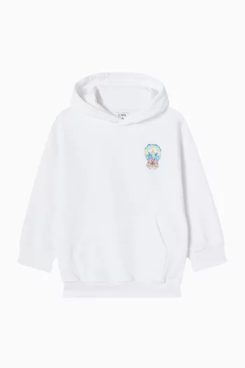 كنزة بغطاء رأس سيرف لوتس بطبعة