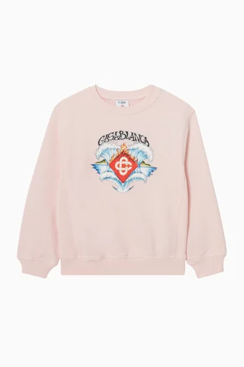 سويت شيرت بنقشة مموجة قطن