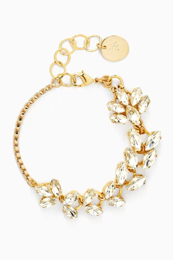 سوار مرصع بالكريستال نحاس مطلي بلون ذهبي