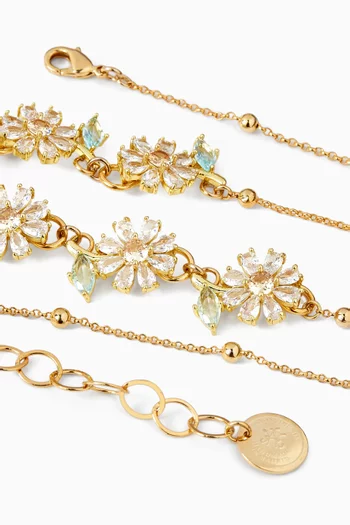 Daisy Crystal Necklace in Gold-plated Brass