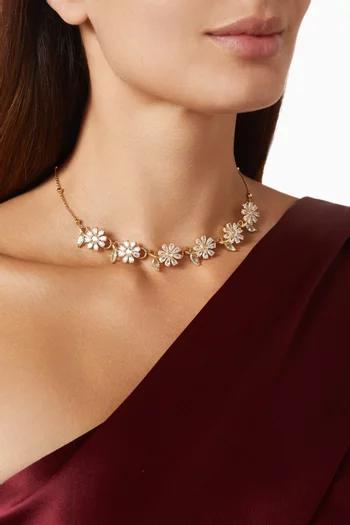 Daisy Crystal Necklace in Gold-plated Brass