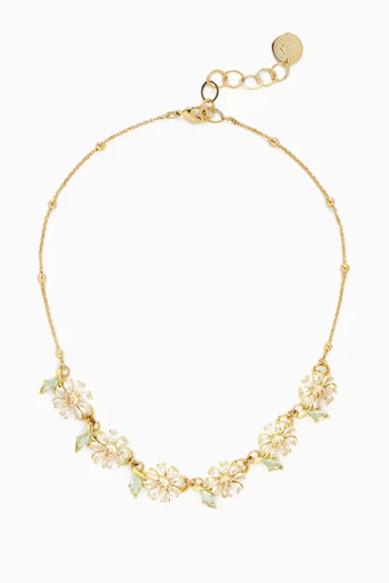 Daisy Crystal Necklace in Gold-plated Brass