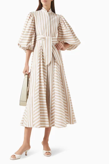 Bromelia Midi Dress in Linen