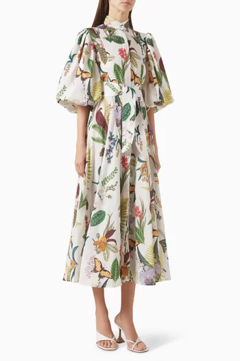 Bromelia Midi Dress in Linen