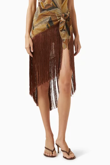 باريو بازتون بنقشة خطوط شيفرون متعرجة وشرّابات لوركس