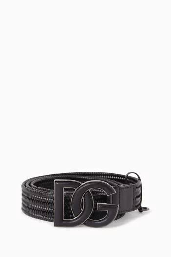 DG Woven Belt in Leather