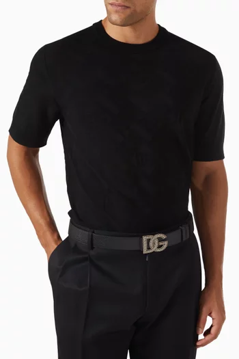 حزام بحرفي DG جلد بنقشة ألباين