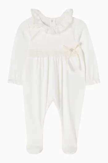 بيجاما بياقة كشكش قطن