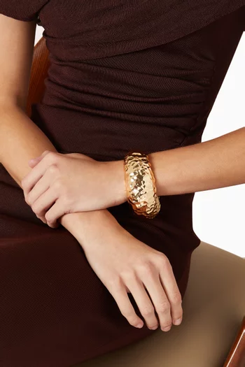 Hammered Cuff in Gold-plated Brass