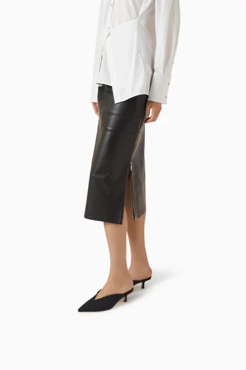 حذاء سترادا مفتوح من الخلف بكعب 30 مم نيوبرين منسوج