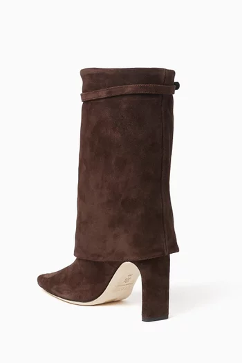 Wally 90 Foldover Boots in Suede