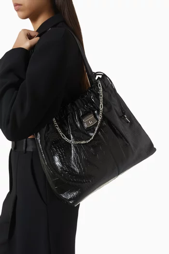 The Cristina Tote Bag in Croc-embossed Leather