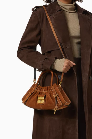 The Small Cristina Satchel Bag in Suede