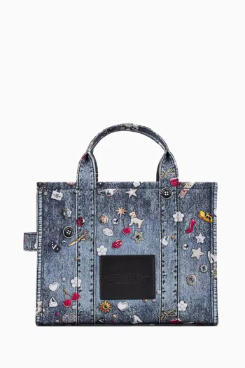 Medium Trompe L'Oeil Trinket Tote Bag in Canvas