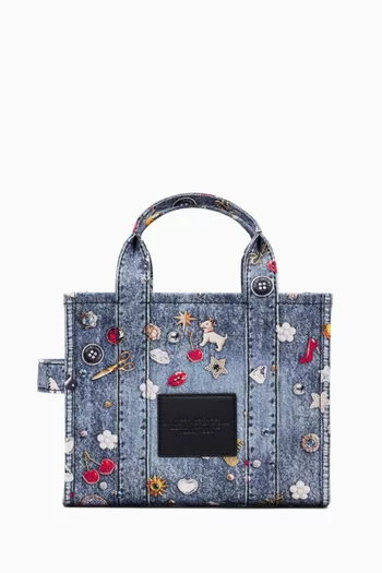 Small Trompe L'Oeil Trinket Tote Bag in Canvas