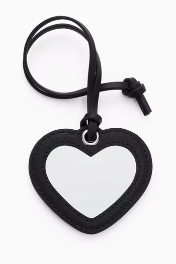 The Heart Mirror Charm in Leather