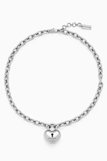 قلادة بدلاية قلب بتصميم قفل منفوخ نحاس مطلي