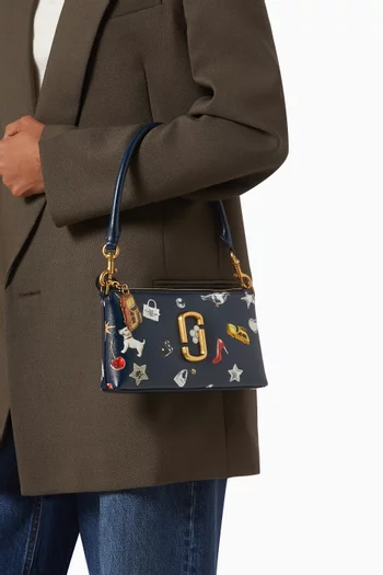 حقيبة كتف سناب شوت قابلة للتعديل جلد بنقشة حلي