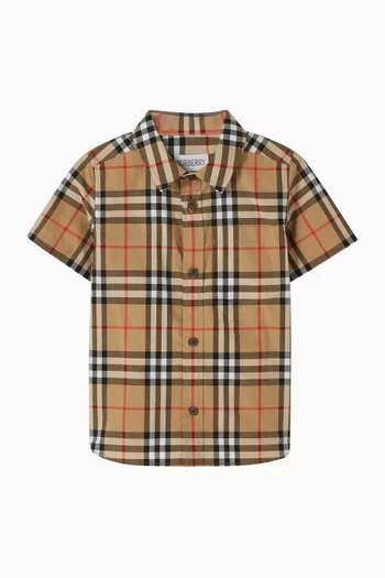 Owen Check-print Shirt in Cotton