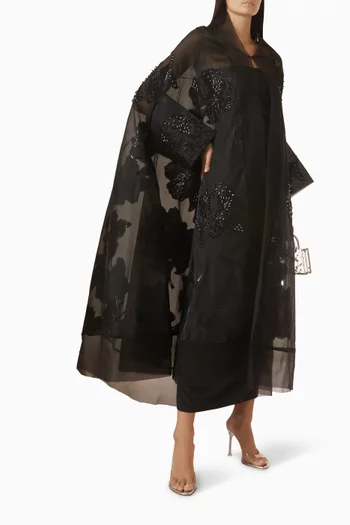 Embellished Abaya in Organza