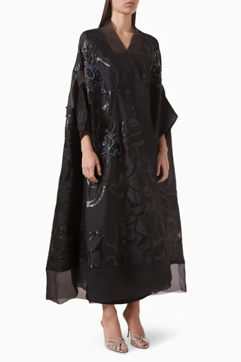 Embellished Abaya in Organza