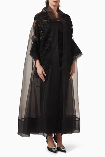 Embellished Abaya in Organza