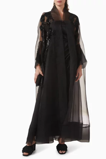 Embellished Abaya in Organza