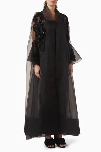 Embellished Abaya in Organza