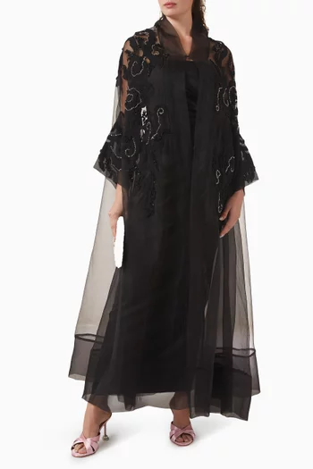 Embellished Abaya in Organza