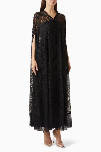 Embellished Abaya in Dantelle