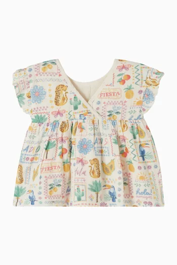 Postcards Dress in Organic Cotton Muslin