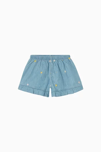 Daisy Embroidered Shorts
