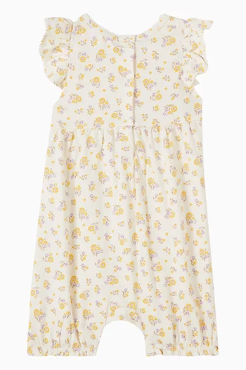 Luciana Shirred Romper in Organic Cotton Jersey