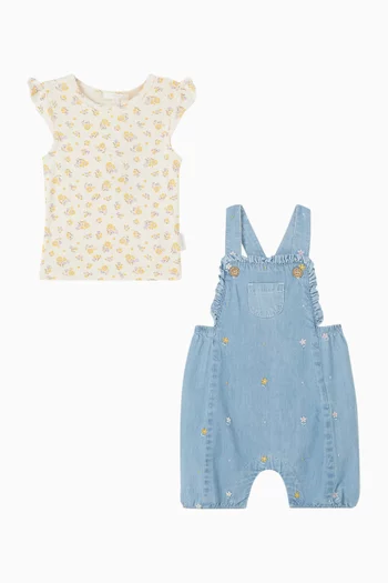 Daisy Broderie Overall Set