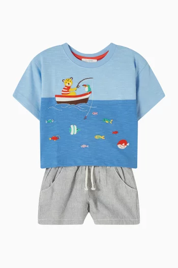 Relaxed Shorts in Linen-blend