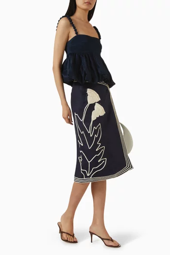 تنورة دي تروبيكو مطرزة بالحبال