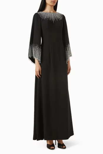 Bead-embellished Gown in Crepe