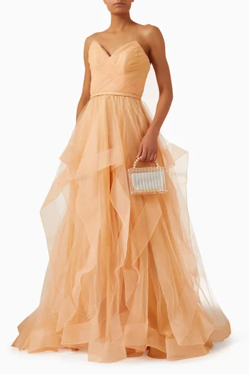 Bustier Layered Gown in Tulle