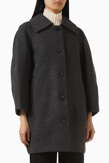 Sculpted Coat in Wool Blend