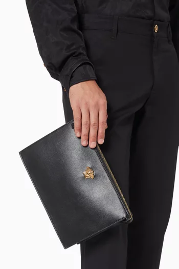 Medusa Wristlet Pouch in Leather