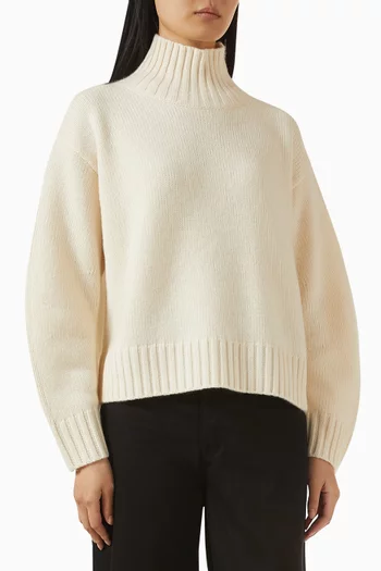 Funnel-neck Sweater in Cashmere