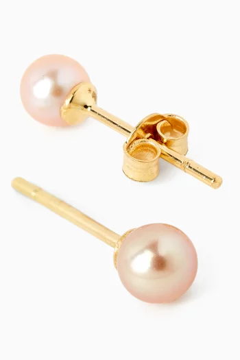 أقراط كيكو مزينة بلؤلؤ ذهب عيار 18