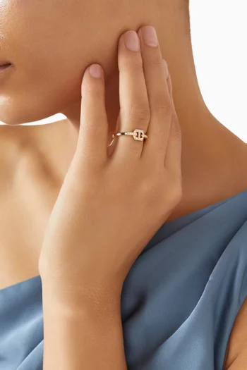 خاتم لينكس DD أيكونيكا مرصع بالماس ذهب عيار 18