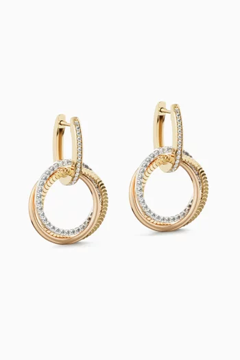 Revolve Trio Diamond Earrings in 18kt Gold