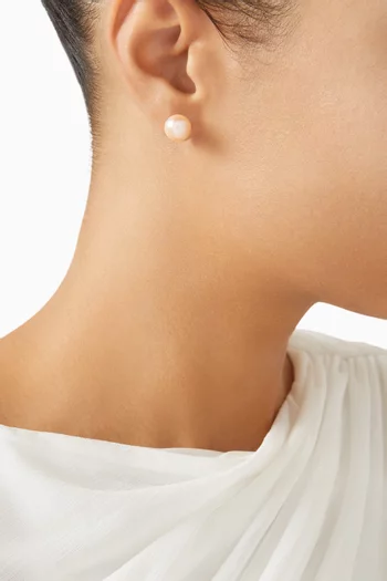 أقراط كيكو مزينة بلؤلؤ ذهب عيار 18