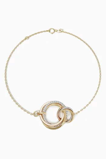 سوار ريفولف تريو مرصعة بالماس ذهب عيار 18