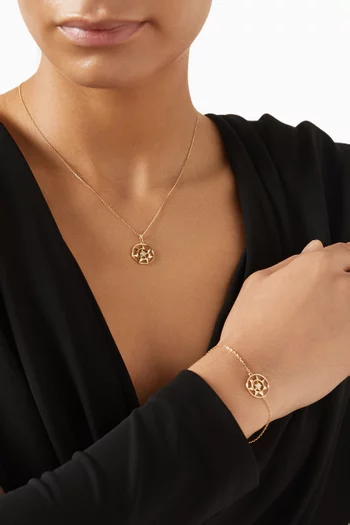 قلادة فرفشة شمس مرصعة بالماس ذهب عيار 18